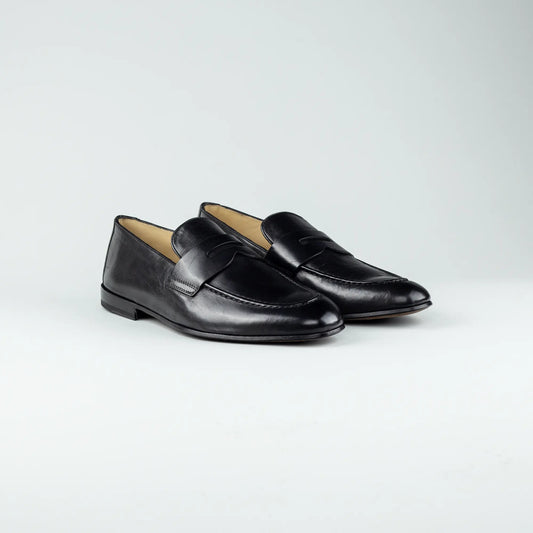 Triver Penny Loafer – Feinstes Kalbleder Schwarz | Handgefertigt in Italien