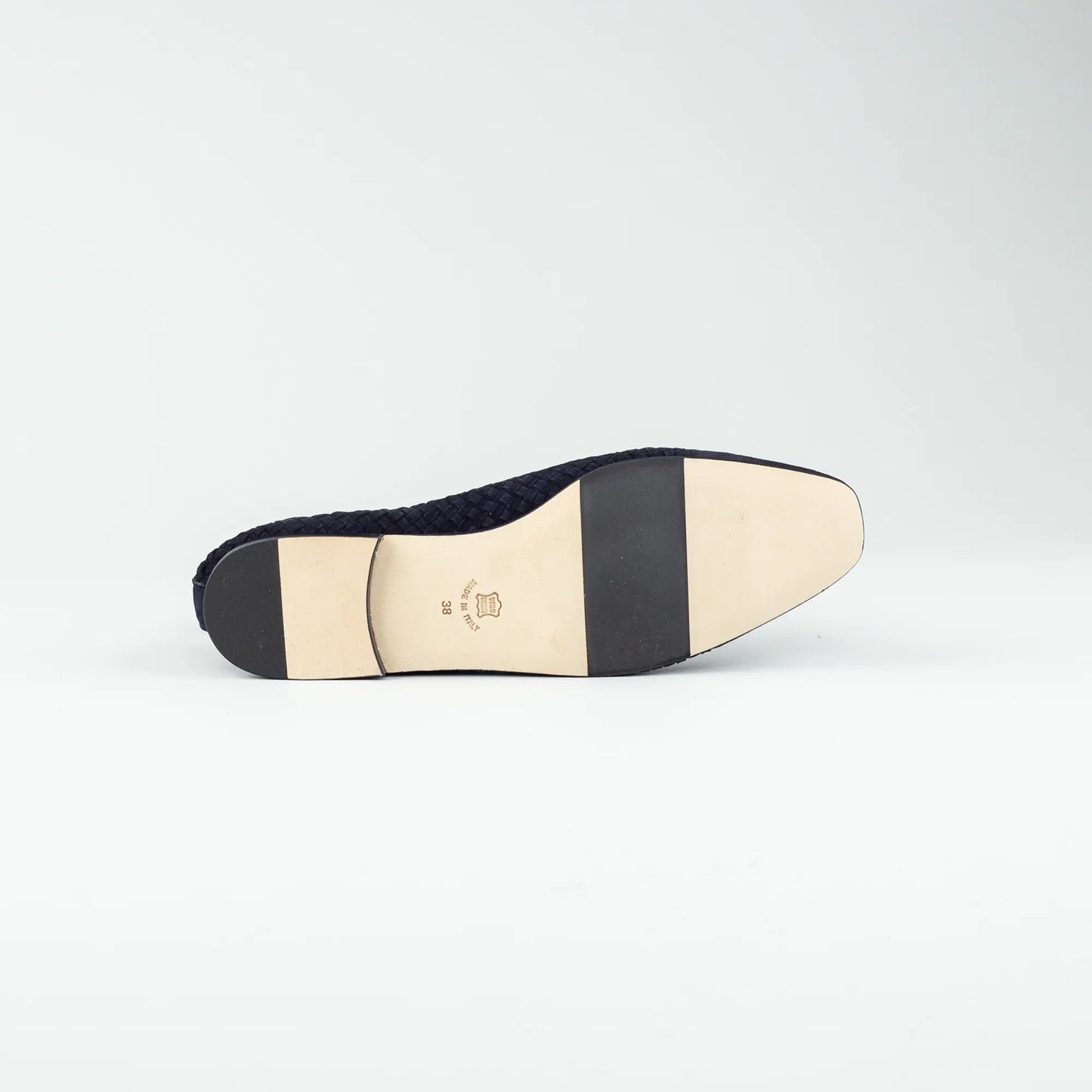 Aruci Loafer – Geflochtenes Velourleder Dunkelblau | Ledersohle | Handgefertigt in Italien