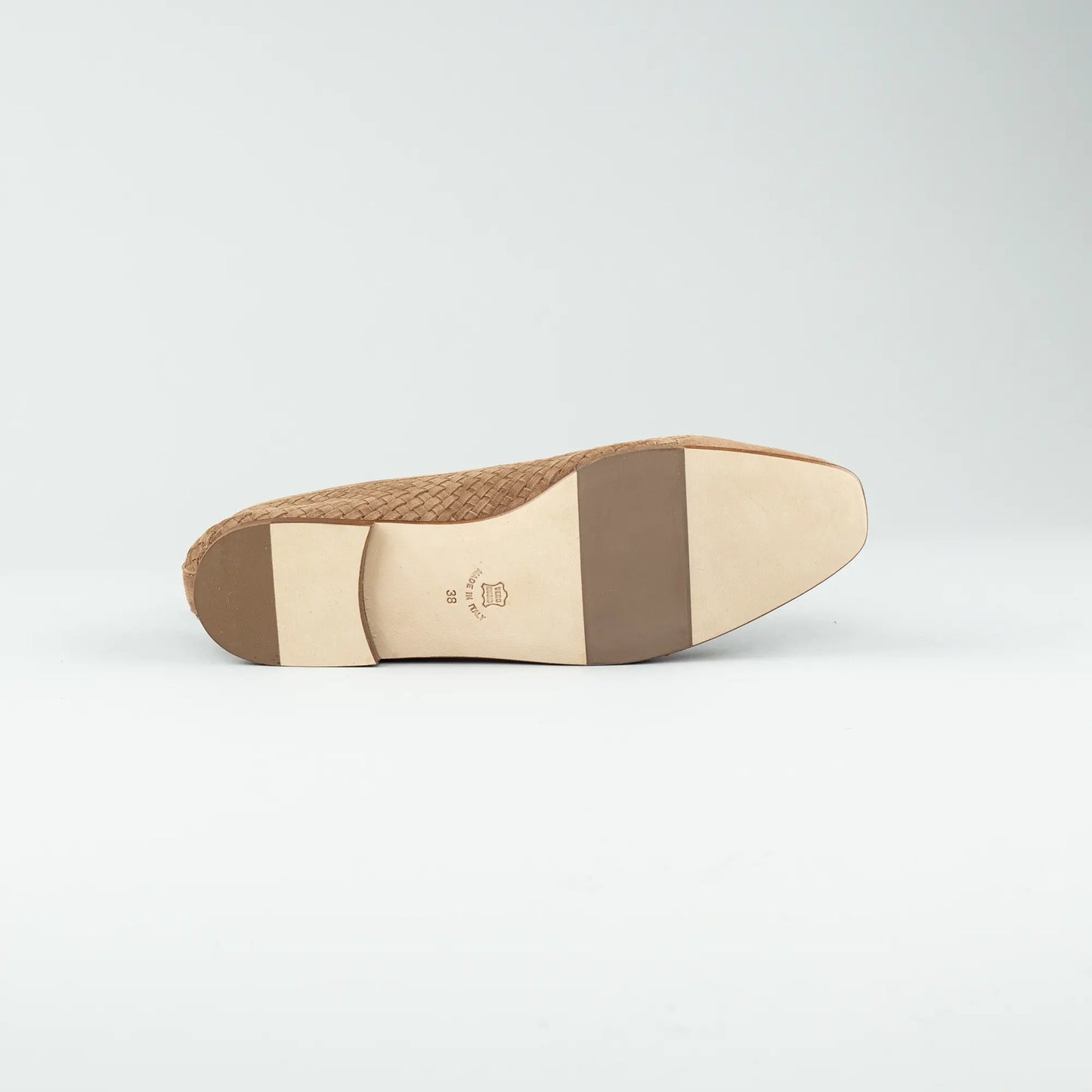 Aruci Loafer – Geflochtenes Velourleder Mittelbraun | Ledersohle | Handgefertigt in Italien