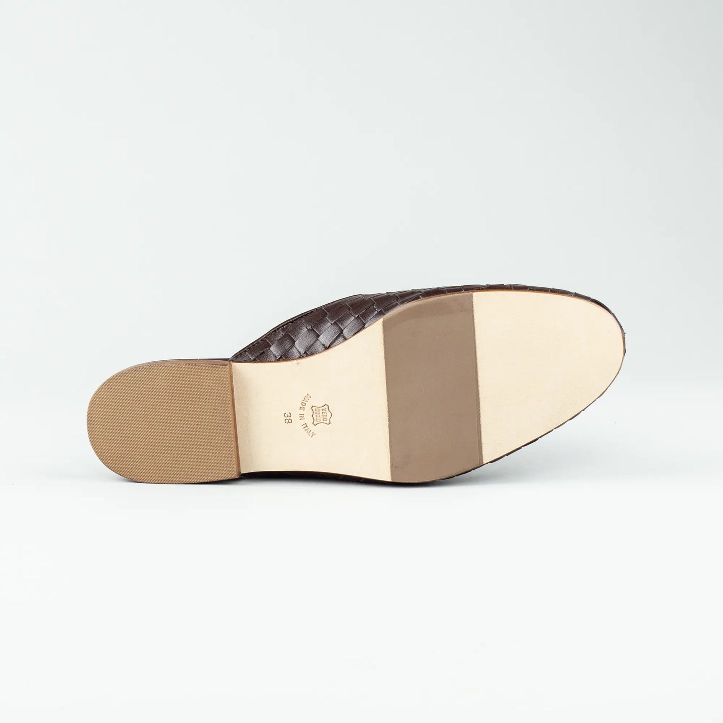 Aruci Mules – Geflochtenes Nappa Leder Braun | Handgefertigt in Italien