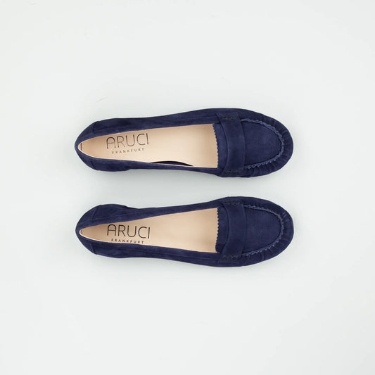 Aruci Loafer Velourleder Blau – Handarbeit Made in Italy