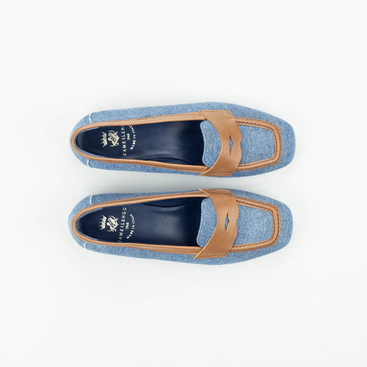 Loafer Camerlengo – Jeans & Braunes Leder | Handmade in Italy
