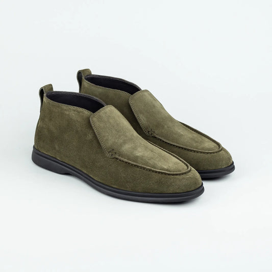 CALO – Boot Loafer Grün Wildleder | Moderner Lässiger Look | Handmade Italy