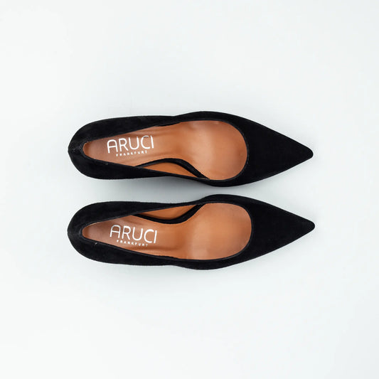Aruci – Pumps Schwarz Wildleder | 5 cm Absatz | Handmade Italy