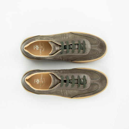Camerlengo – Sneaker Wildleder Grün | Handmade Italy | Premium Herrenschuh