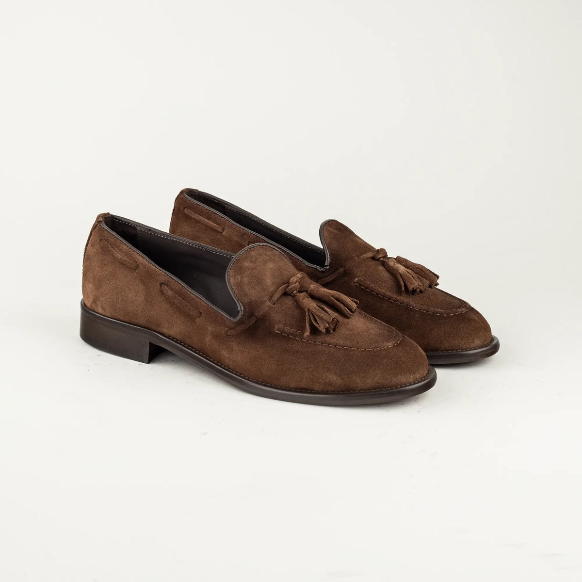Antica Cuoieria – Tassel Loafer aus Wildleder, Braun