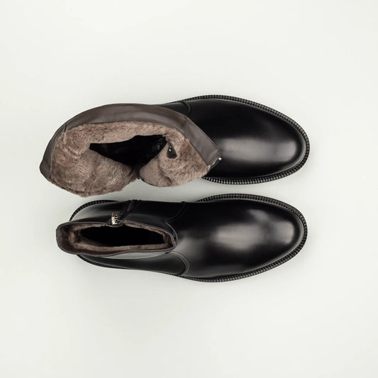 Aruci – Herren-Lammfellstiefel in Schwarz