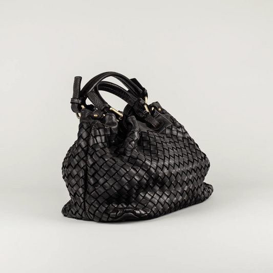 Aruci – Damenhand- und Schultertasche aus geflochtenem Leder