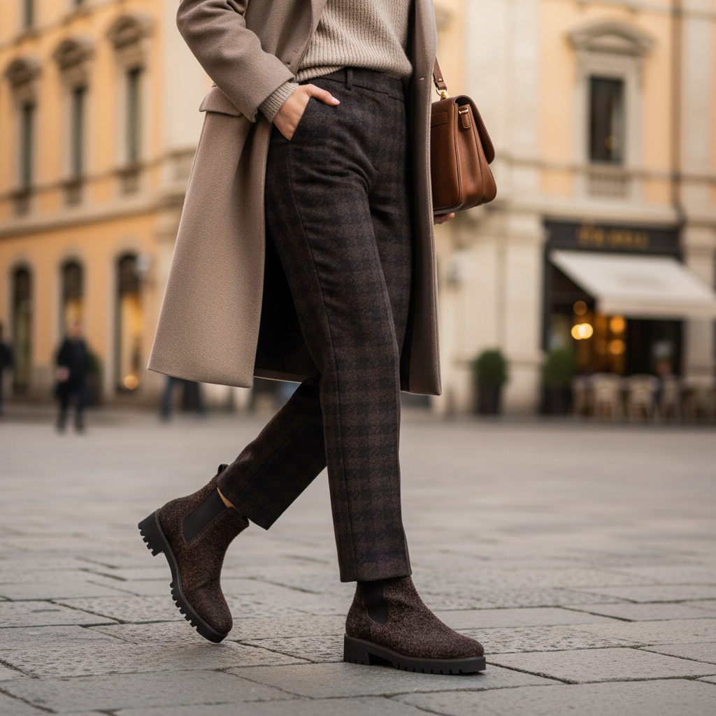 118 Kong Moro Chelsea Boots mit Flanellhose