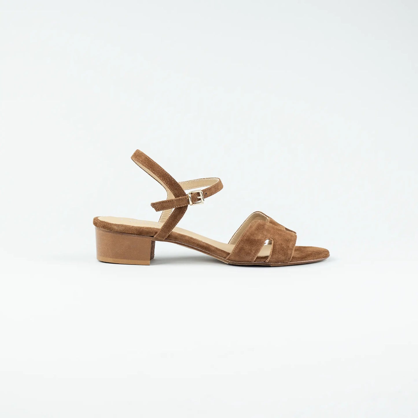Aruci Sandalen – Velourleder Cognac Braun | Handgefertigt in Italien