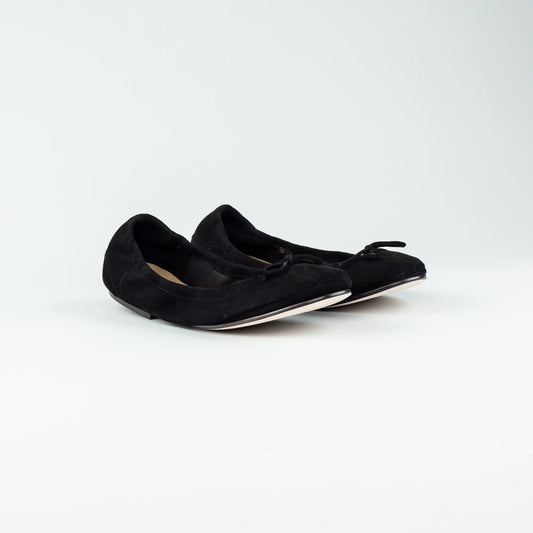 Aruci Ballerina – Velourleder Schwarz | Handgefertigt in Italien