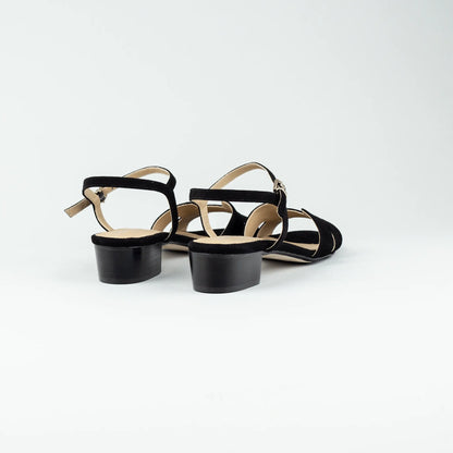 Aruci Sandalen – Velourleder Schwarz | Handgefertigt in Italien