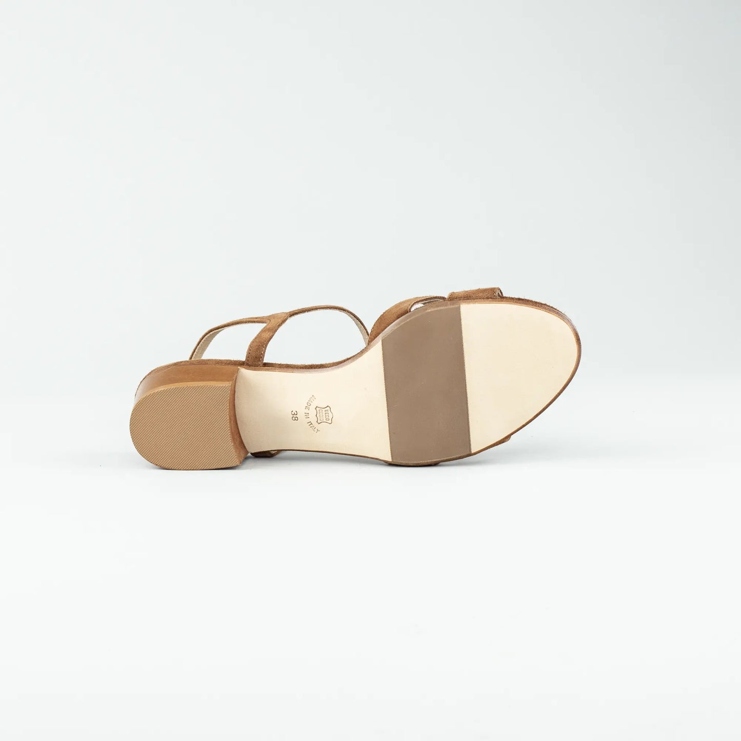 Aruci Sandalen – Velourleder Cognac Braun | Handgefertigt in Italien