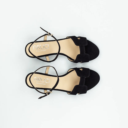 Aruci Sandalen – Velourleder Schwarz | Handgefertigt in Italien