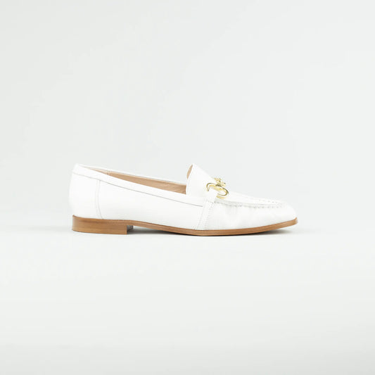 Aruci Loafer – Geprägtes Kalbsleder Weiß | Horsebit-Schnalle | Handarbeit aus Italien