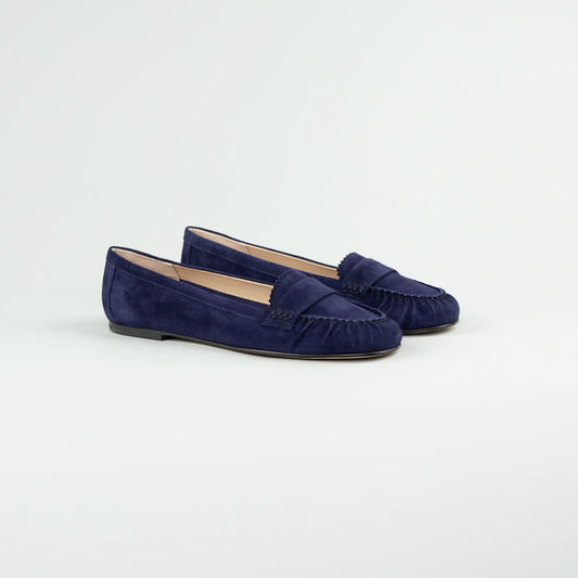 Aruci Loafer Velourleder Blau – Handarbeit Made in Italy