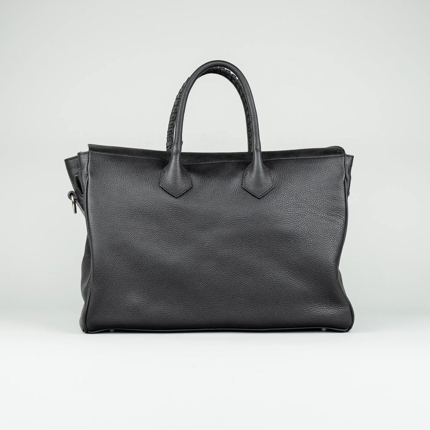 Damentasche Schwarz – Geprägtes Leder, Made in Italy