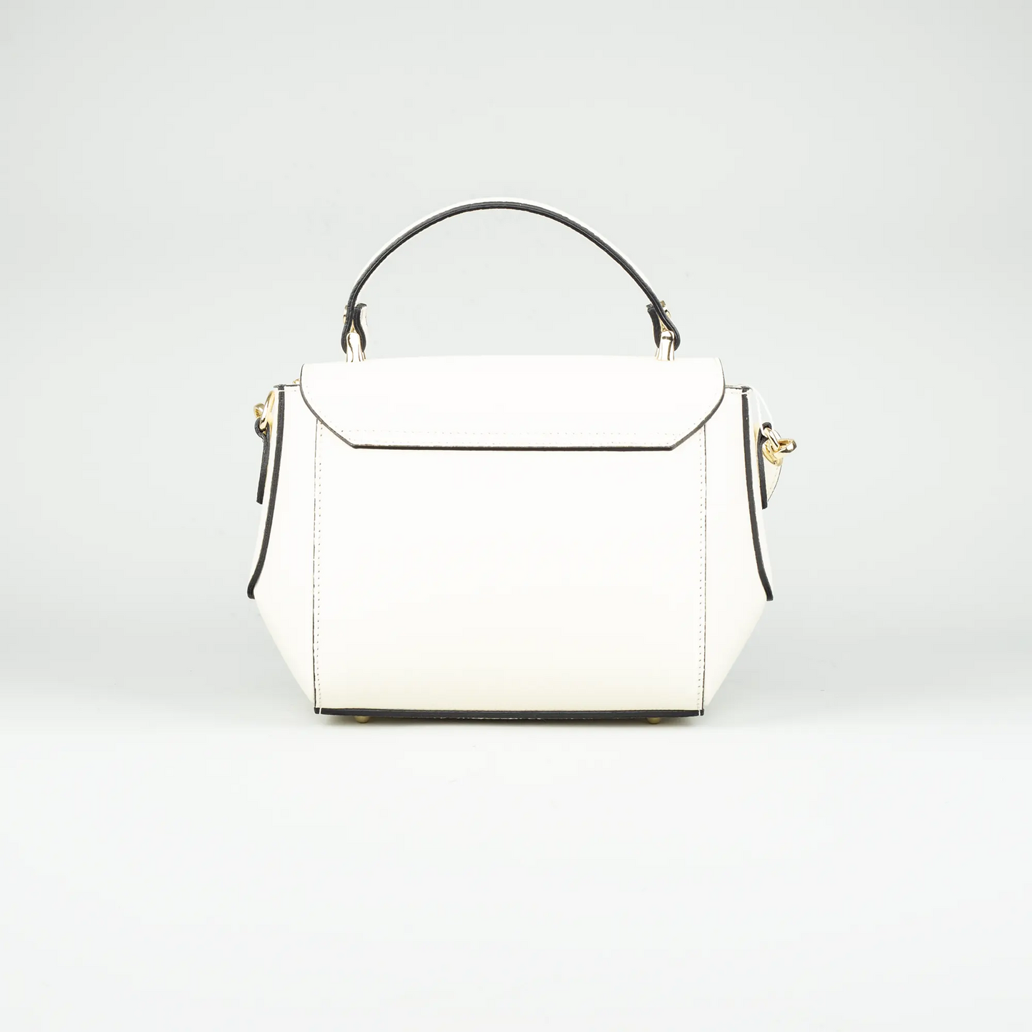 Damen Handtasche Offwhite – Geprägtes Leder, Made in Italy