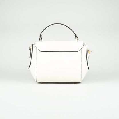 Damen Handtasche Offwhite – Geprägtes Leder, Made in Italy