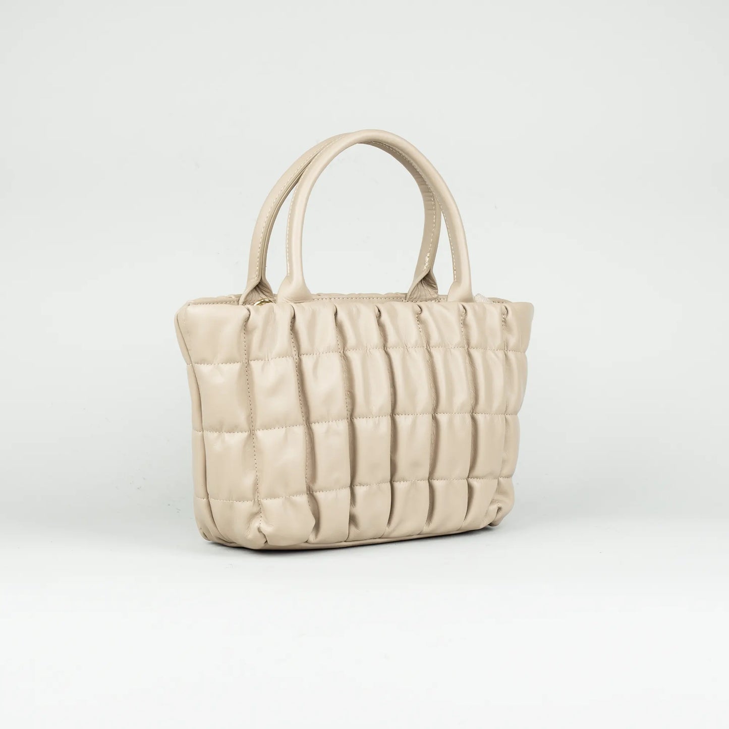 Damen Handtasche Beige-Taupe – Weiches Leder, Made in Italy
