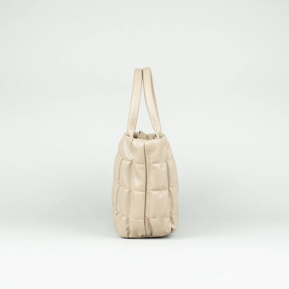 Damen Handtasche Beige-Taupe – Weiches Leder, Made in Italy