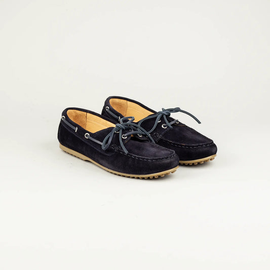 Aruci Bootschuh Blau – Veloursleder, Handgefertigt in Italien