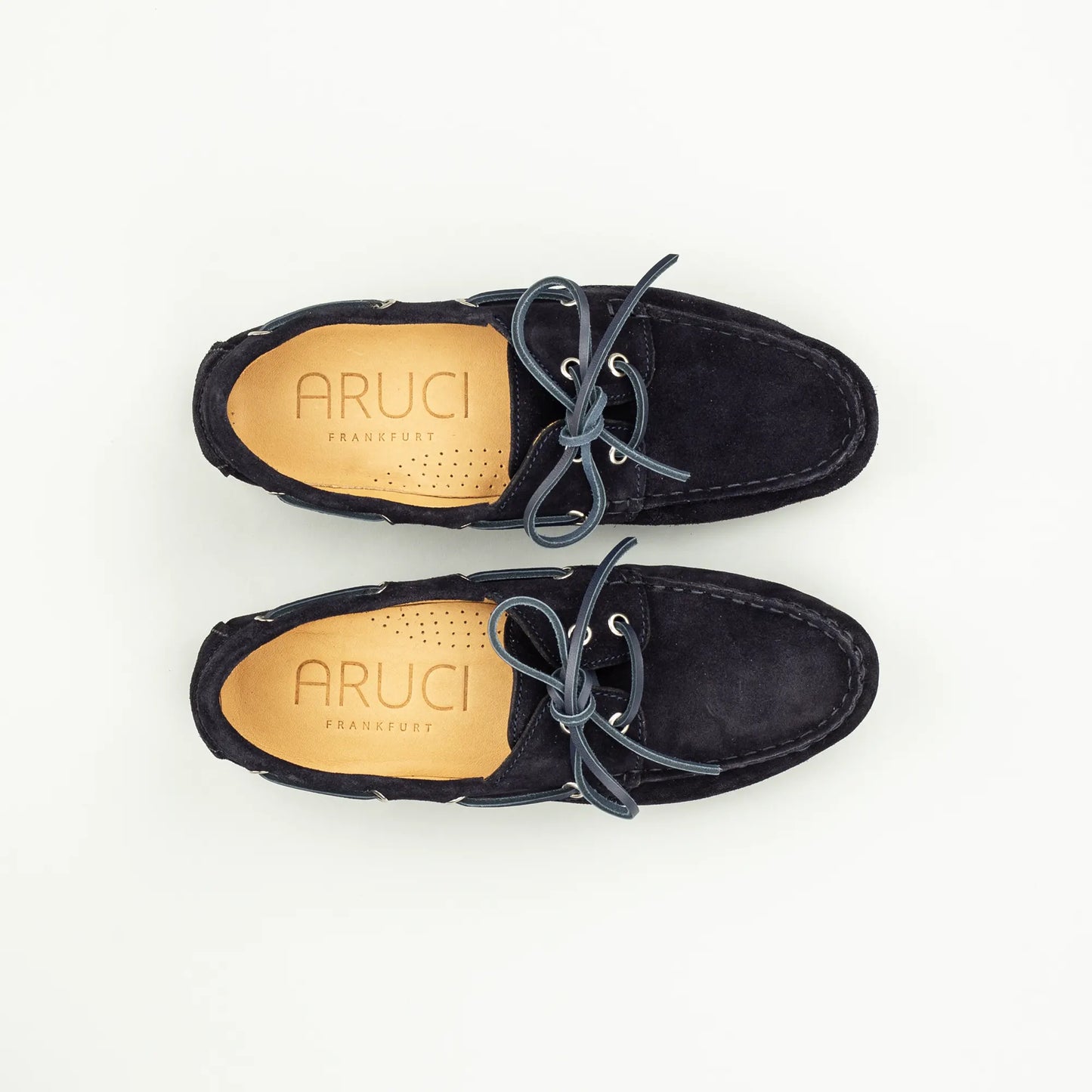 Aruci Bootschuh Blau – Veloursleder, Handgefertigt in Italien
