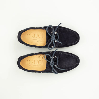 Aruci Bootschuh Blau – Veloursleder, Handgefertigt in Italien