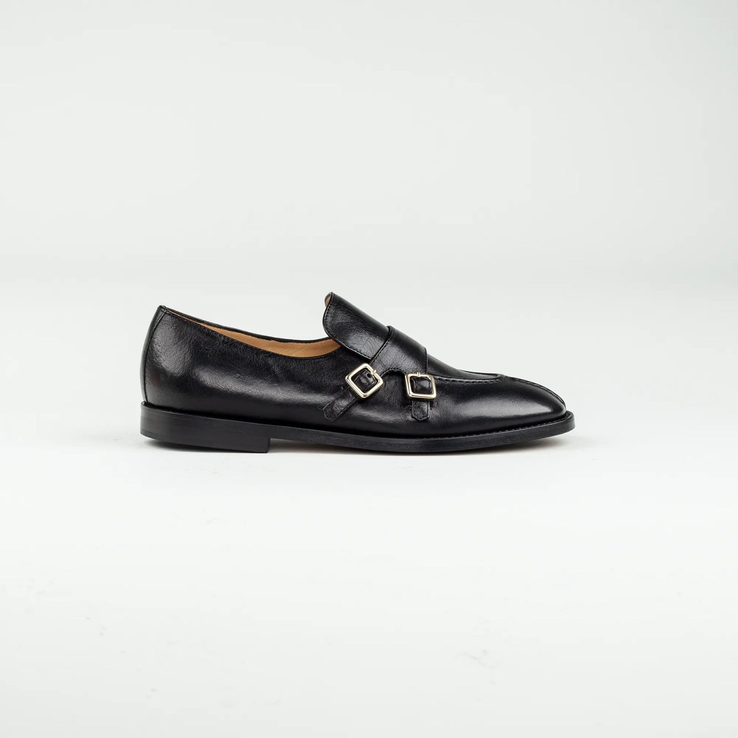 Double Monk Loafer Camerlengo – Schwarz Kalbsleder | Handmade in Italy