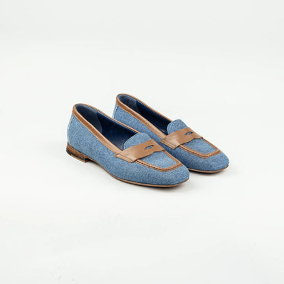Loafer Camerlengo – Jeans & Braunes Leder | Handmade in Italy