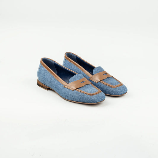 Loafer Camerlengo – Jeans & Braunes Leder | Handmade in Italy