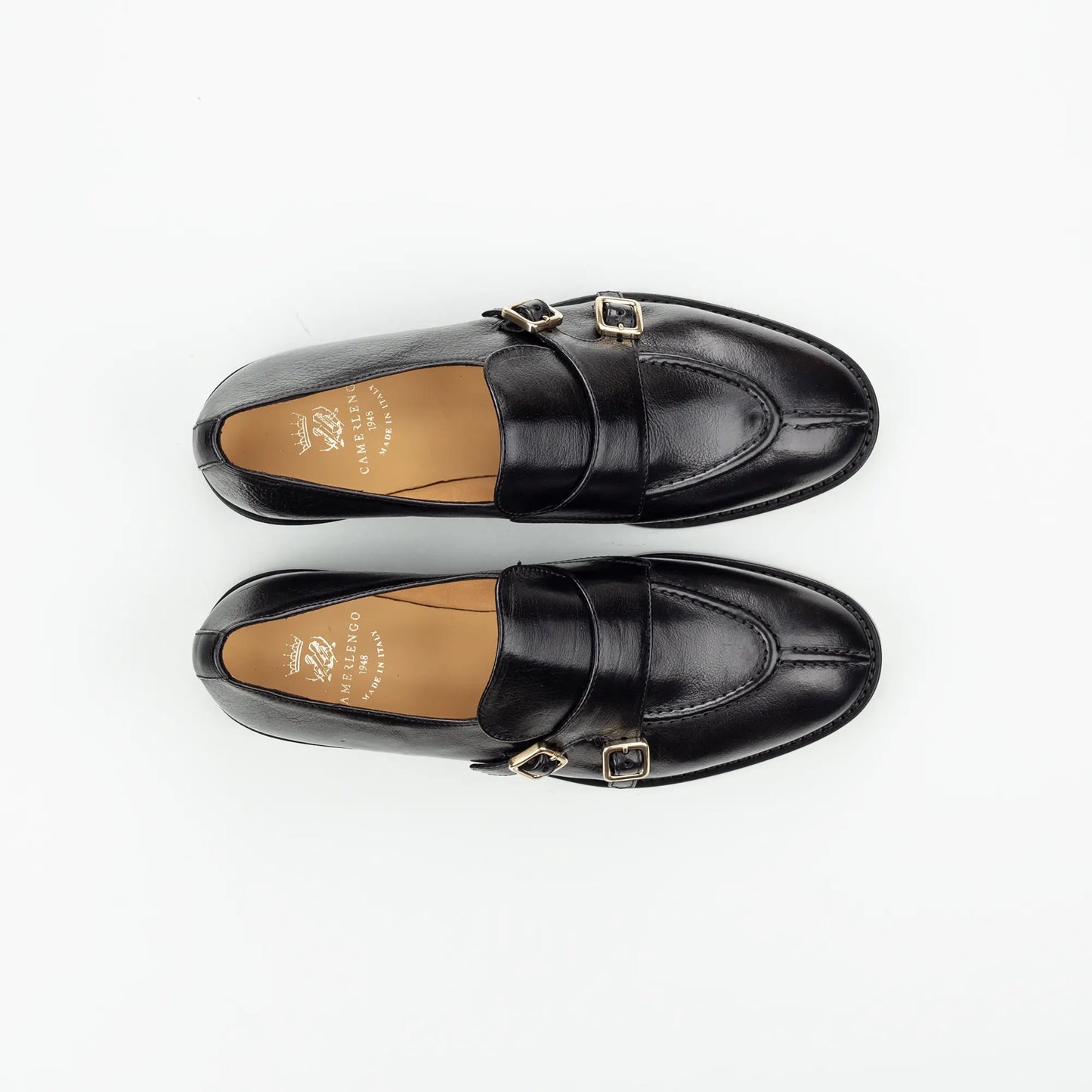 Double Monk Loafer Camerlengo – Schwarz Kalbsleder | Handmade in Italy