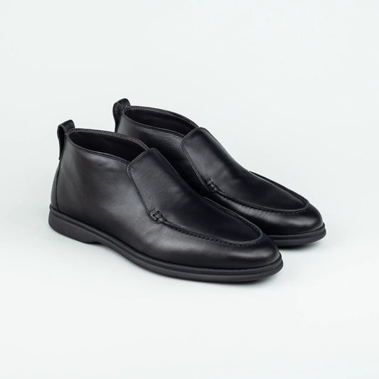 CALO – Boot Loafer Schwarz Kalbsleder | Moderner Lässiger Look | Handmade Italy