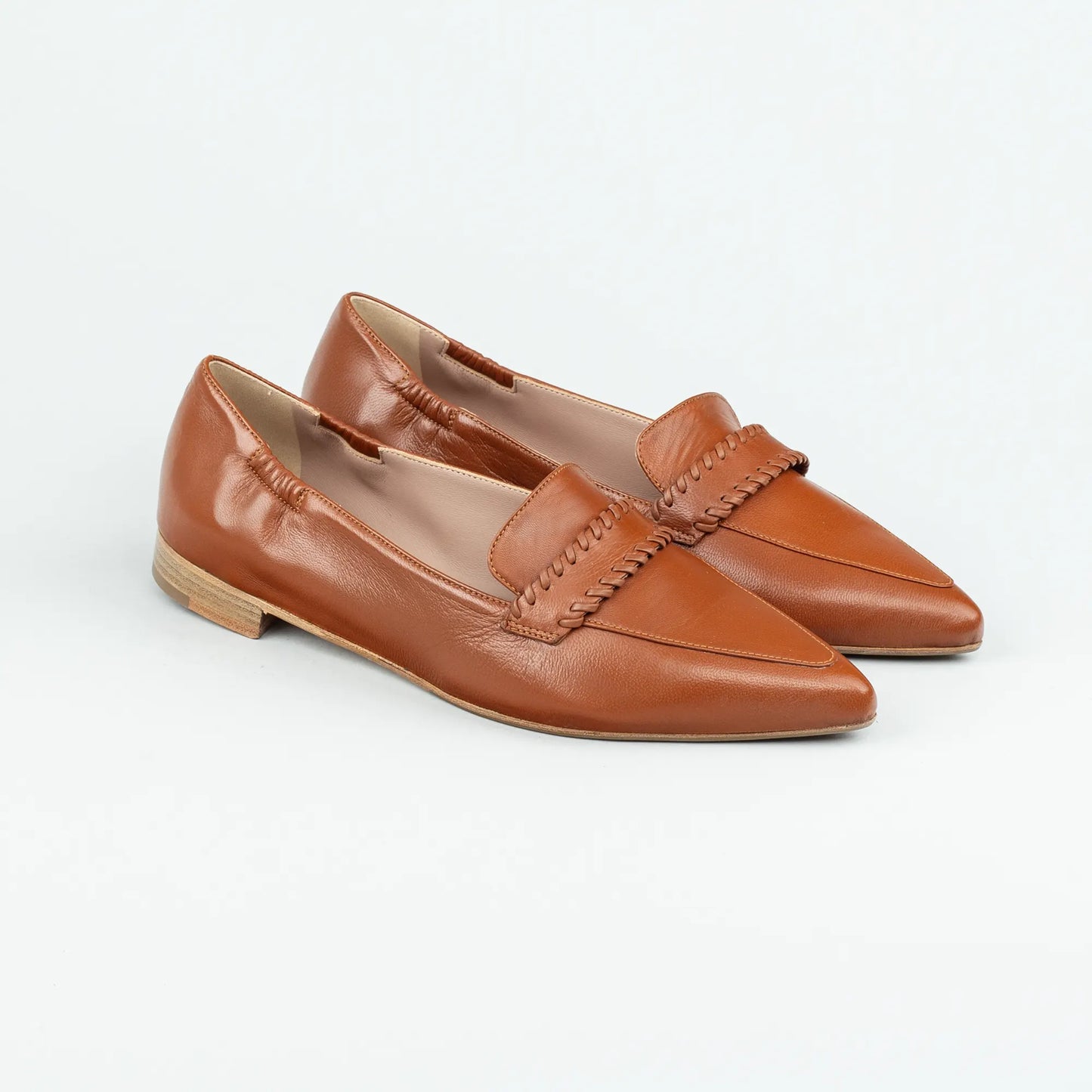 Pasari – Flacher Pump Cognac Braun | Butterweich | Handmade Italy