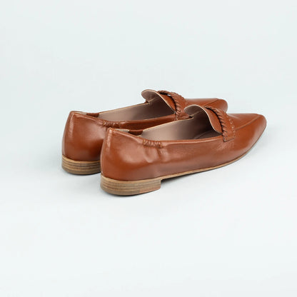 Pasari – Flacher Pump Cognac Braun | Butterweich | Handmade Italy