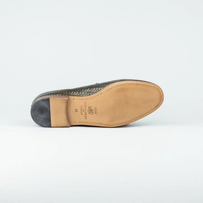 Camerlengo – Loafer Geflochten Grün | Handmade Italy | Premium Herrenschuh