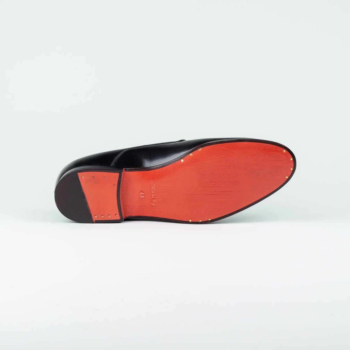 Ortigni – Derby Plain Schwarz Kalbsleder | Rotes Lederfutter & Ledersohle | Handmade Toskana