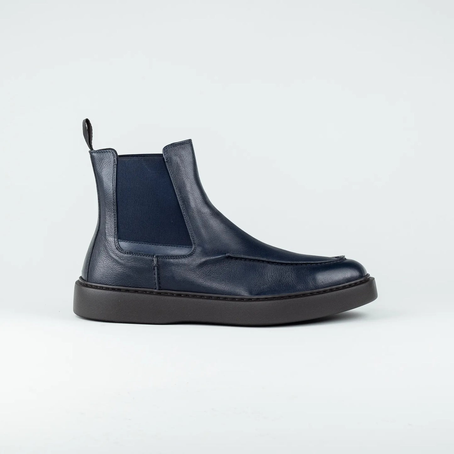 Maurizi – Chelsea Boot Blaues Kalbsleder | Durchgenäht | Leichte Gummisohle | Handmade Italy