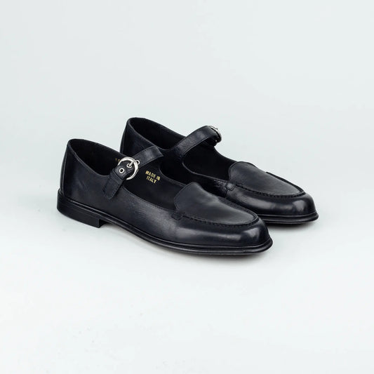 Elia Maurizi – Loafer Moccasin mit Riemchen & Schnalle | Handmade Italy | Premium Damenschuh