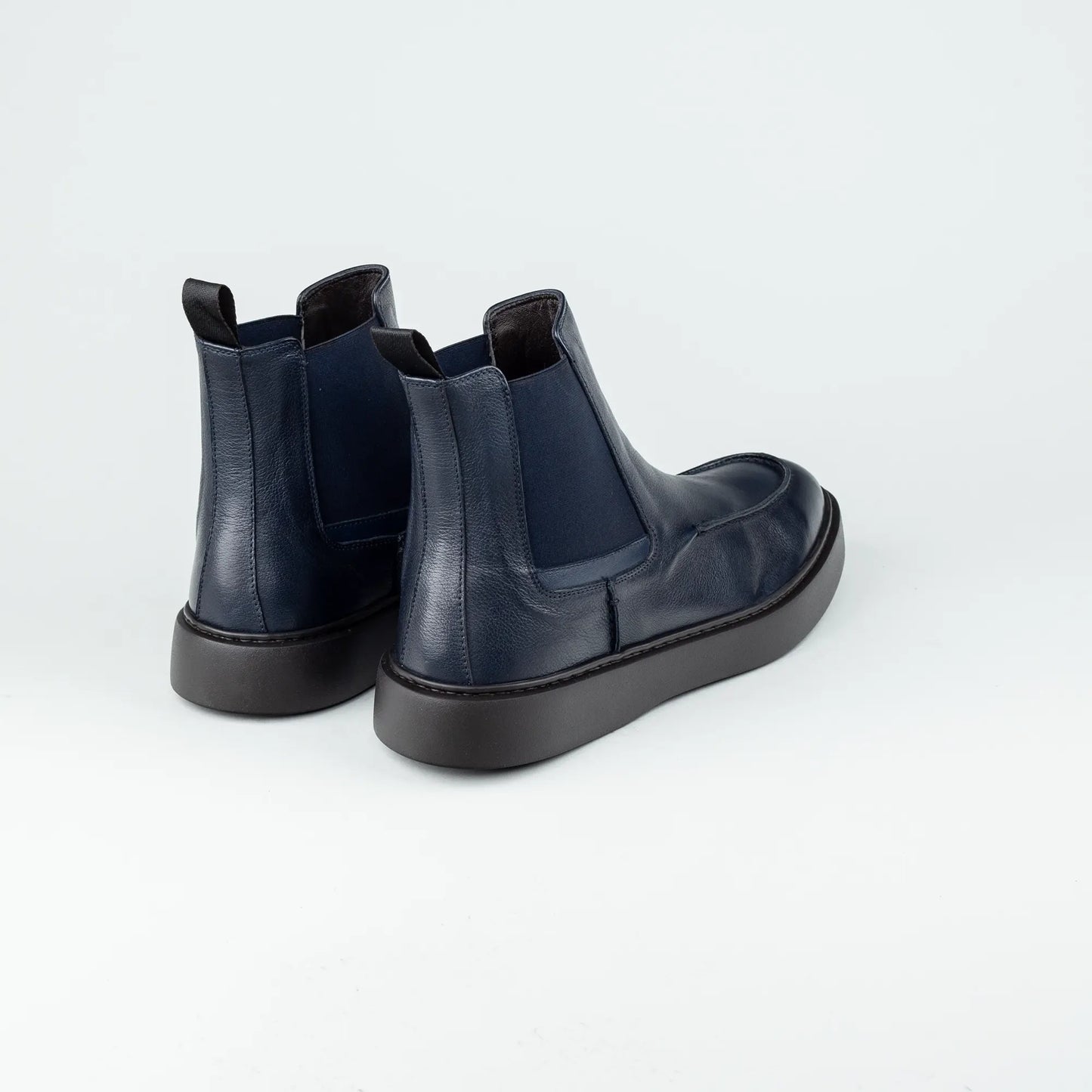 Maurizi – Chelsea Boot Blaues Kalbsleder | Durchgenäht | Leichte Gummisohle | Handmade Italy