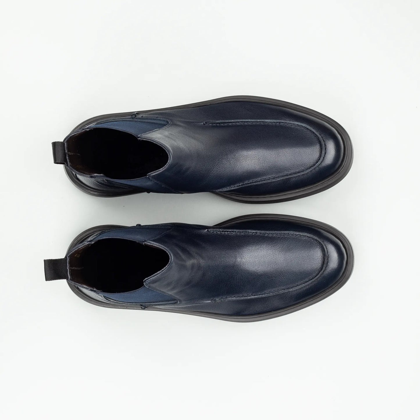 Maurizi – Chelsea Boot Blaues Kalbsleder | Durchgenäht | Leichte Gummisohle | Handmade Italy