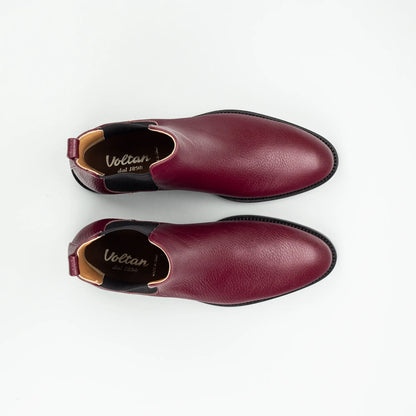 Voltan – Chelsea Boot Geprägtes Kalbsleder Bordeaux | Handmade Italy | Premium Damenschuh