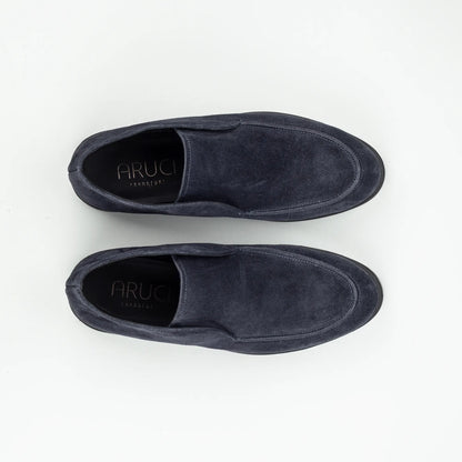 Aruci – Boot Loafer Dunkelblau Ziegen Wildleder | Handmade Italy