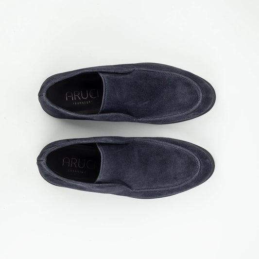 Aruci – Boot Loafer Dunkelblau Ziegen Wildleder | Handmade Italy