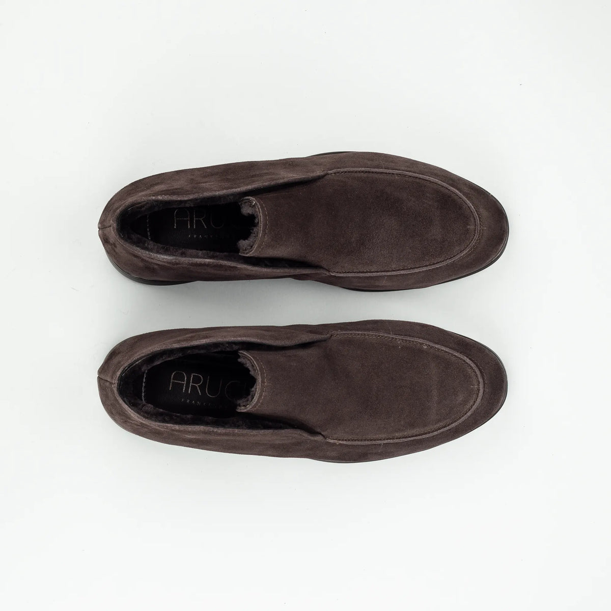 Aruci – Boot Loafer Braun Ziegen Wildleder | Echtes Lammfell-Futter | Handmade Italy