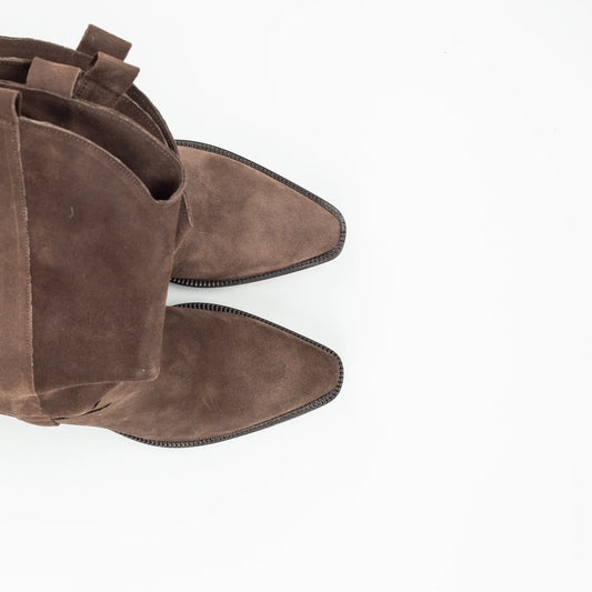 Aruci – Western Stiefel Wildleder Braun | Moderner Look | Handmade Italy