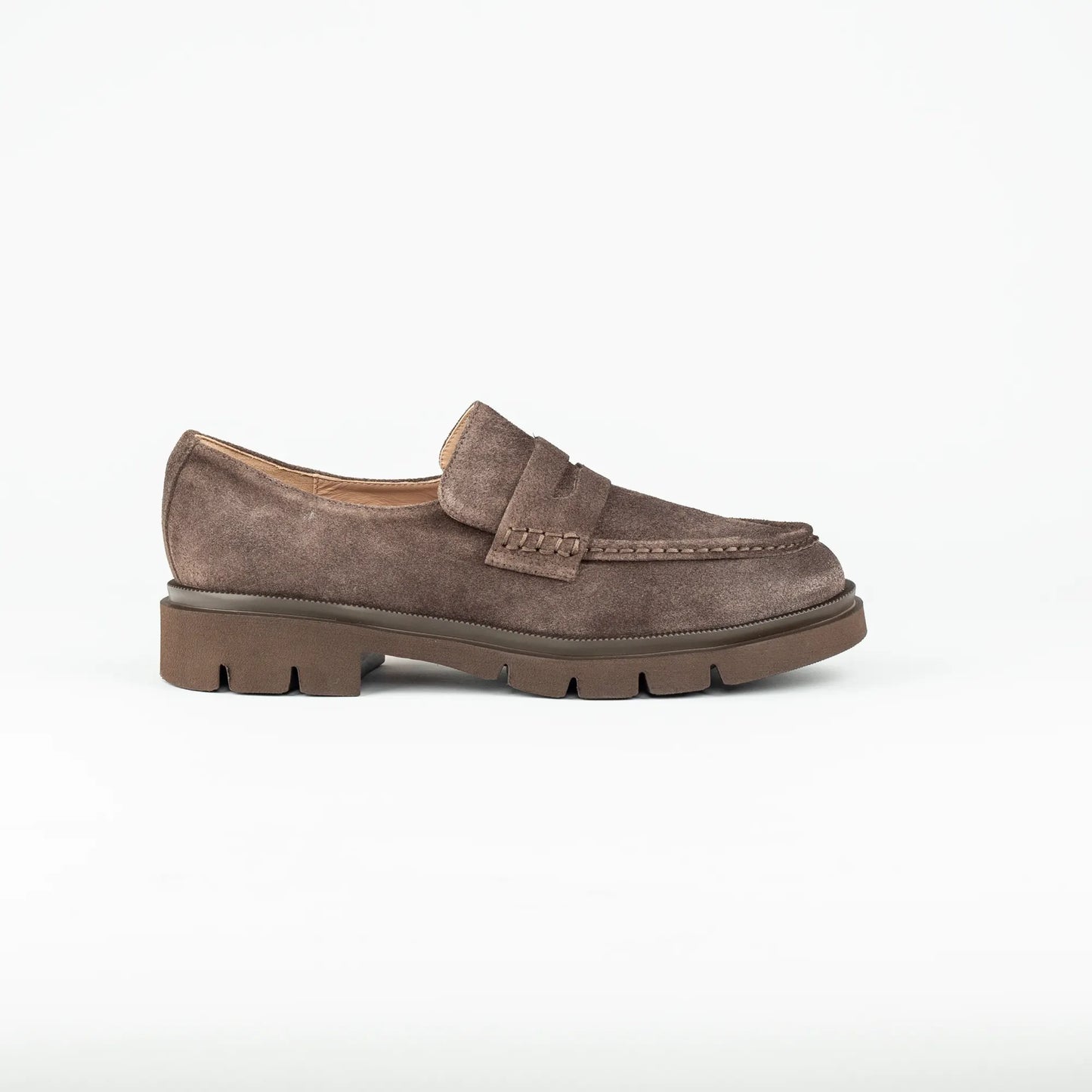 Aruci – Loafer Velourleder Braun | Modische Form | Flexible Gummisohle | Handmade Italy