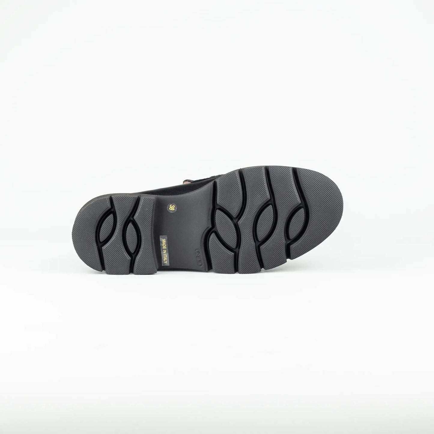 Aruci – Loafer Kalbsleder Schwarz | Modische Form | Flexible Gummisohle | Handmade Italy