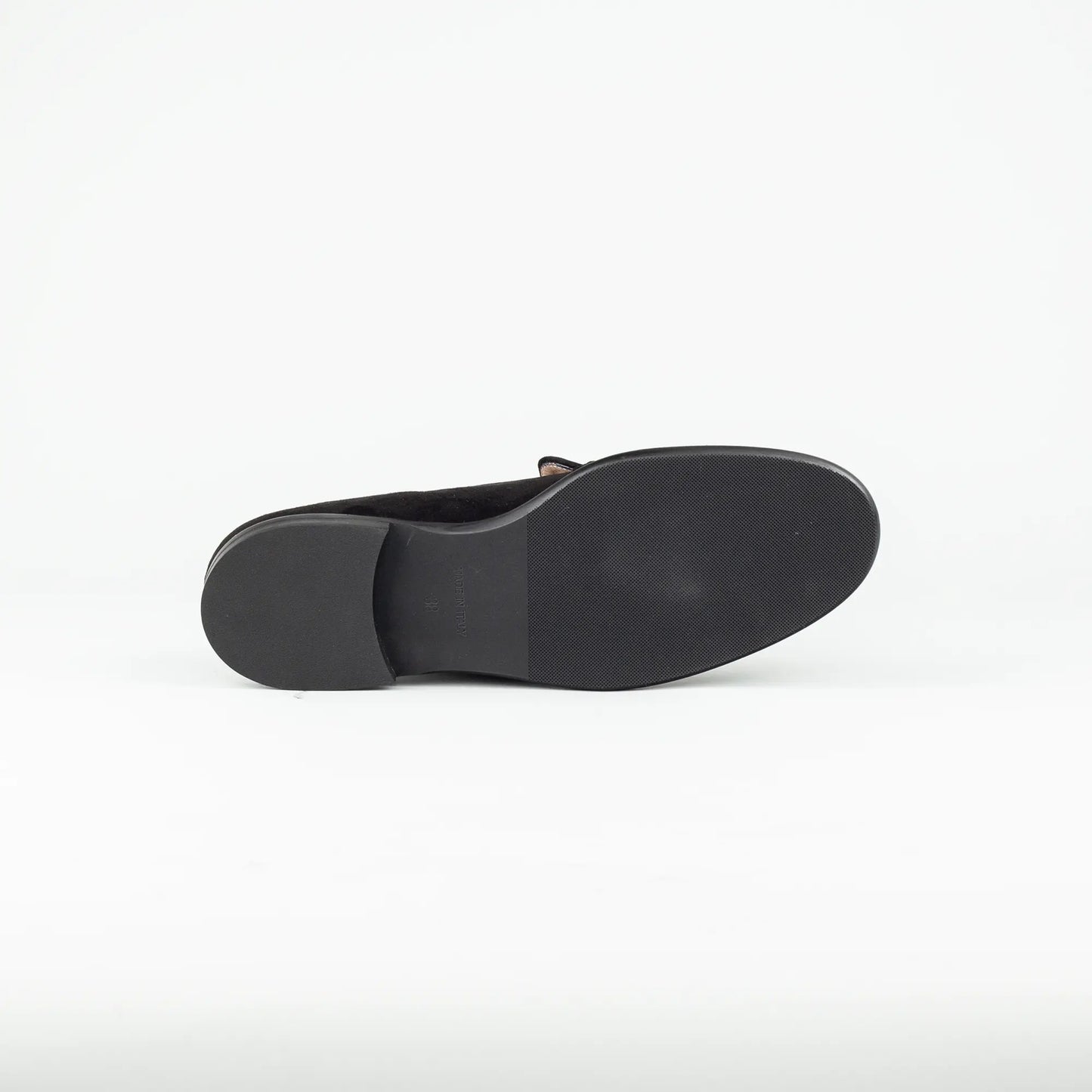 Aruci – Loafer Velourleder Schwarz | Horsebit-Schnalle Gold | Handmade Italy