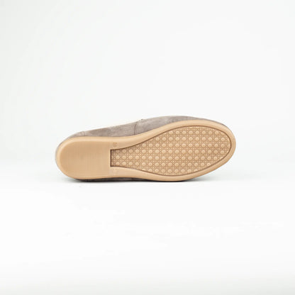 Vitty – Loafer Velourleder Taupe | Echtes Lammfell-Futter | Handmade Italy